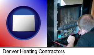 Denver, Colorado - a heating contractor servicing a gas fireplace