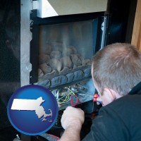 massachusetts a heating contractor servicing a gas fireplace