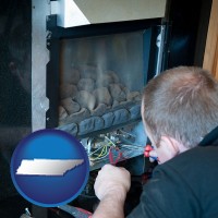 tennessee a heating contractor servicing a gas fireplace